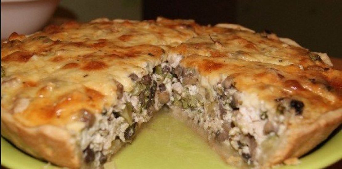 Пирог с курицей и шампиньонами